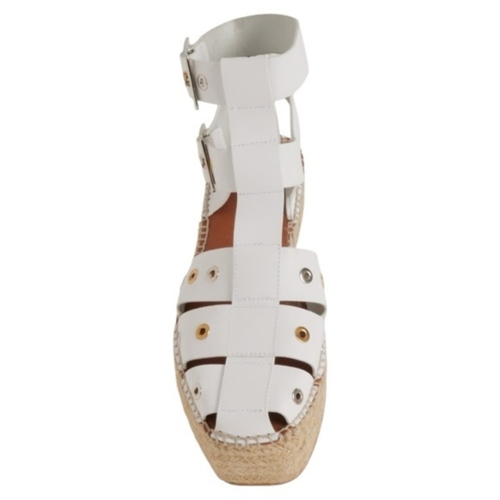 NWOT FREE PEOPLE White Gladiator Sandal Espadrille Flatform Platform 39 Size 9 - Picture 4 of 13
